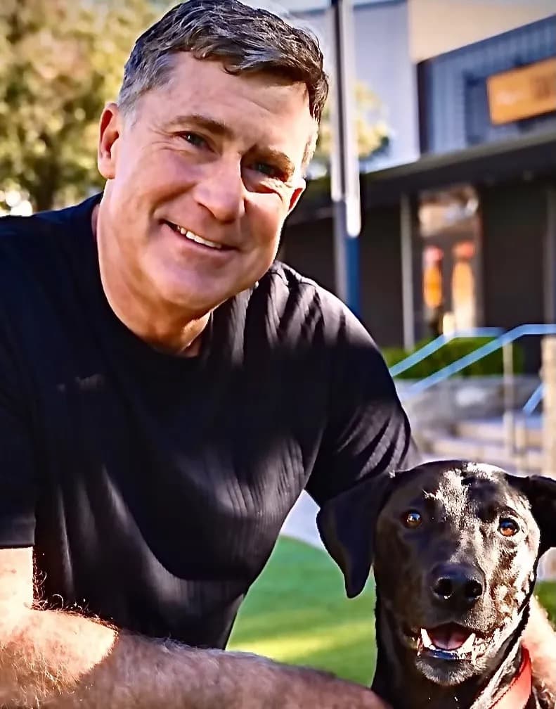 Greg Spehar, Founder of GiDanc AI (with his dog)